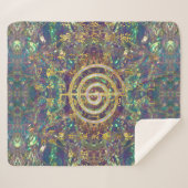 金ゴールドのChoku Reiの記号および霊気の教訓 シェルパブランケット (正面(横))