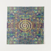 金ゴールドのChoku Reiの記号および霊気の教訓 タペストリー (正面)