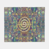 金ゴールドのChoku Reiの記号および霊気の教訓 フリースブランケット (正面(横))