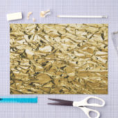 金ゴールドのcrinklyスズ箔のめっきされた抽象デザイン 薄葉紙 (クラフト)