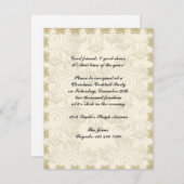 金ゴールドのCrosstitchの雪片 招待状 (正面/裏面)