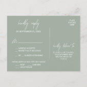 金ゴールドのEucalyptusメニュー選択RSVPポストカード インビテーションポストカード (裏面)