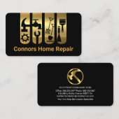 金ゴールドのHandyman Toolsタブ建物 名刺 (正面/裏面)