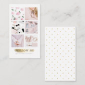 金ゴールドのInstagramの供給の写真のコラージュは私を後を追います 名刺 (正面/裏面)