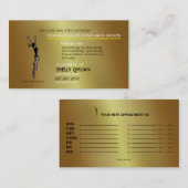 金ゴールドのMasseuseまたはマッサージセラピストの名刺 名刺 (正面/裏面)