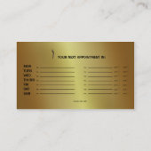 金ゴールドのMasseuseまたはマッサージセラピストの名刺 名刺 (裏面)