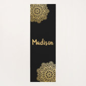 金ゴールドのMehendiの曼荼羅パターンナマステ ヨガマット (裏面)