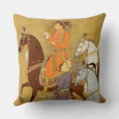 、金ゴールドのMughalの装飾用クッション馬上の君主 クッション (裏面)
