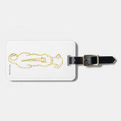 金ゴールドのRhodesian Ridgebackの荷物のラベル ラゲッジタグ (正面横)