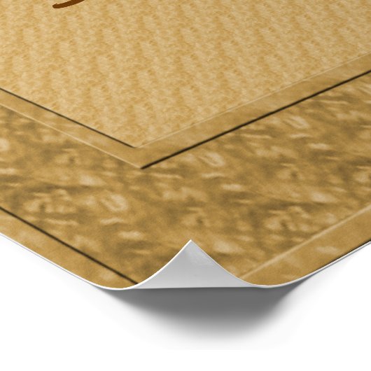 金ゴールドのRosebudsフローラカスタマイズ結婚可能なポスター ポスター (角)