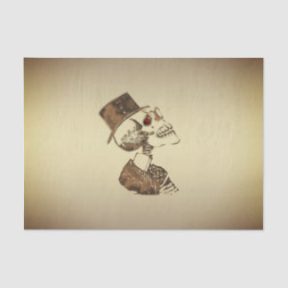 金ゴールドのSteampunkのスカル 薄葉紙