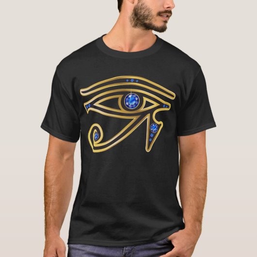 金ゴールドのTシャツのRAのサファイアの目 Tシャツ (正面)