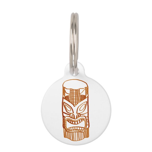 金ゴールドのTikiの彫刻Thunder_Cove ペット　ネームタグ (正面)