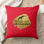 「金ゴールドのtouchを持った凶暴な魂」 クッション (ブランケット)