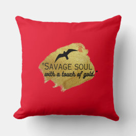 「金ゴールドのtouchを持った凶暴な魂」 クッション