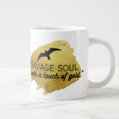 「金ゴールドのtouchを持った凶暴な魂」 ジャンボコーヒーマグカップ (右)