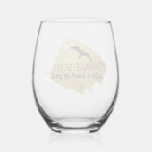 「金ゴールドのtouchを持った凶暴な魂」 ステムなしワイングラス (正面)