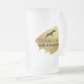 「金ゴールドのtouchを持った凶暴な魂」 フロストグラスビールジョッキ (正面右)