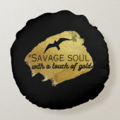 「金ゴールドのtouchを持った凶暴な魂」 ラウンドクッション (裏面)
