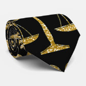 金ゴールドはかりで測繰り返しパターン ネクタイ (ロール)