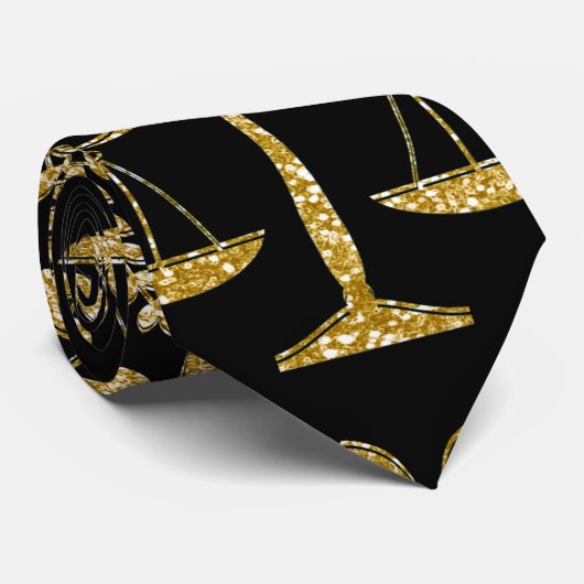 金ゴールドはかりで測繰り返しパターン ネクタイ (ロール)