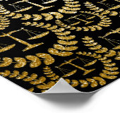 金ゴールドはかりで測繰り返しパターン ポスター (角)