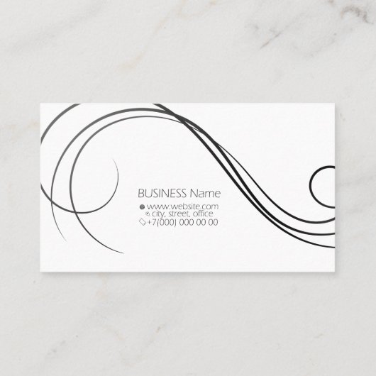 金ゴールドはさみとヘアカールの名刺 名刺 (裏面)