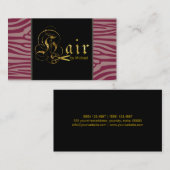 金ゴールドはさみスクリプト美容師モダンゼブラ#10 名刺 (正面/裏面)