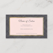 金ゴールドはさみフローラピンクグレーリネン美容師 名刺 (裏面)