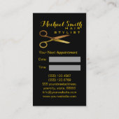 金ゴールドはさみ美容師アポイントメント#7 予約カード (裏面)