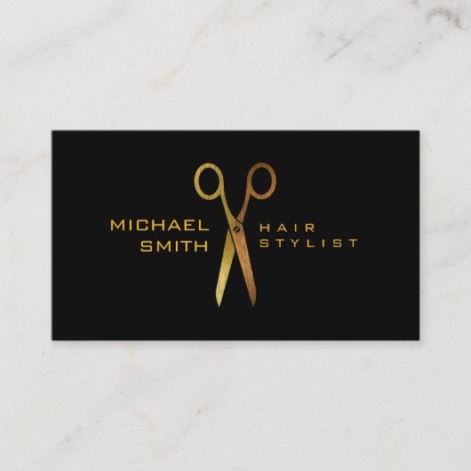 金ゴールドはさみ美容師アポイントメント#7 予約カード (正面)