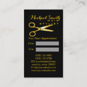 金ゴールドはさみ美容師アポイントメント#9 予約カード (裏面)