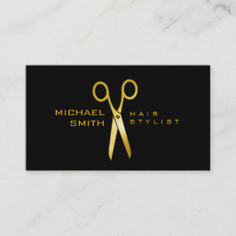 金ゴールドはさみ美容師アポイントメント#9 予約カード