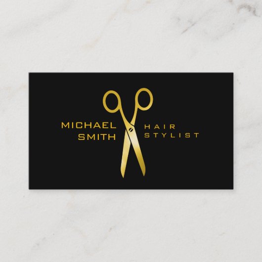 金ゴールドはさみ美容師アポイントメント#9 予約カード (正面)