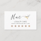 金ゴールドはさみ美容師美しいサロン ロイヤリティカード (正面)