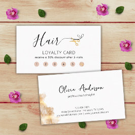 金ゴールドはさみ美容師美しいサロン ロイヤリティカード