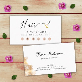 金ゴールドはさみ美容師美しいサロン ロイヤリティカード
