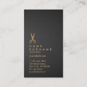 金ゴールドはさみ美容師黒グラデーション縦 名刺 (裏面)