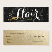 金ゴールドはさみ髪サロンヘアスタイリストアポイントメント (正面&裏面)