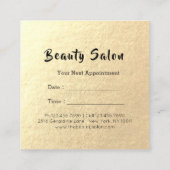 金ゴールドはさみ髪サロンヘアスタイリストアポイントメント 予約カード (裏面)