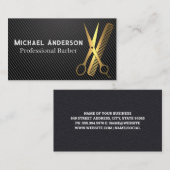 金ゴールドはさみ |炭素繊維 名刺 (正面/裏面)