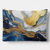 金ゴールドはっきりしたと青のスプラッシュ アクセサリーポーチ (正面)