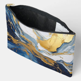 金ゴールドはっきりしたと青のスプラッシュ アクセサリーポーチ