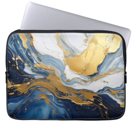 金ゴールドはっきりしたと青のスプラッシュ ラップトップスリーブ