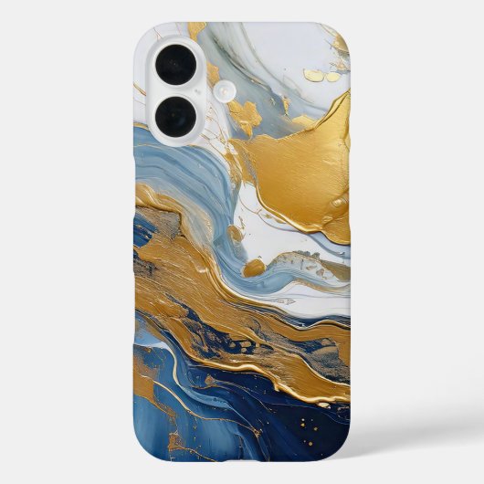 金ゴールドはっきりしたと青のスプラッシュ Case-Mate iPhoneケース (裏面)