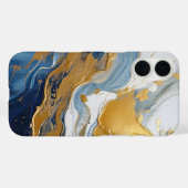 金ゴールドはっきりしたと青のスプラッシュ Case-Mate iPhoneケース (裏面 (横))