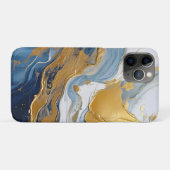 金ゴールドはっきりしたと青のスプラッシュ Case-Mate iPhoneケース (裏面(横))