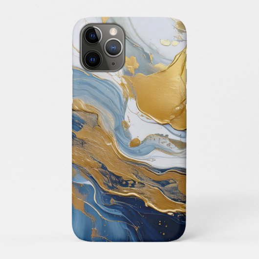 金ゴールドはっきりしたと青のスプラッシュ Case-Mate iPhoneケース (裏)