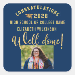 金ゴールドはっきりしたグリッタースカスタムクリプト写真卒業 スクエアシール