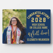 金ゴールドはっきりしたグリッタースカスタムクリプト写真卒業 フォトプラーク (正面)